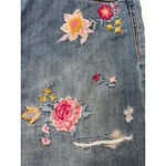 American Eagle Women's Plus 18 Floral Embroidered Distressed Denim Mini Skirt Photo 3