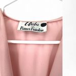 Vintage Amba for Parnes Feinstein S Dress Faux Wrap Pleated Long Sleeve V Neck Pink Photo 3