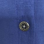 Blue linen short sleeve shirt, ladies small short sleeve relaxed fit button down Photo 6