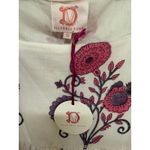 Victoria Dunn Boho Cottagecore Floral White Tunic Dress Size Small NWT Photo 5