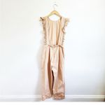 Ganni  tan ruffle pinafore jumpsuit size XS Photo 4