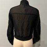 BCBGMAXAZRIA  Hugh Black & Green Mesh Bomber Jacket Size Small Photo 4