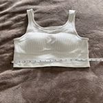 HARMONY BALANCE White Ribbed Padded Crop Tank Top Sports Bra Sz L GUC Size L Photo 4