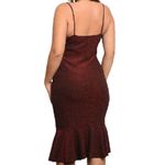 Zenobia Shimmer Ruffle Midi Cocktail Dress Red Size 1XL NWT Photo 1