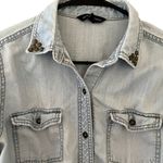 Rock & Republic rhinestone jean jacket w/ pockets grunge top Photo 1