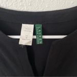 Ralph Lauren Lauren Black V-Neck Sleeveless Shift Mini Dress with Gold Buttons Photo 2