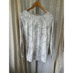 H by Halston H Halston Studio Women's Polished Marble Grey White Surplice Open Back Blouse M Photo 2