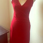 Sexy red midi dress wrap style Photo 0