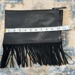 Madewell Fringed Black Leather and Suede Clutch Photo 2
