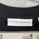 Susan Graver  Blouse M Liquid Knit Studded Zip Front Tunic Black Gold Whimsigoth Photo 5