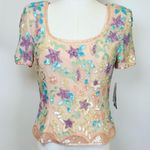 Adrianna Papell New! Evening Handmade Silk Top Beads And Sequins Women’s Size 4 Photo 0