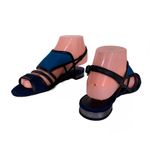 Pour La Victoire  "ESTELLE" TURQUOISE & NAVY BLUE W/ BLACK SUEDE SANDALS NIB (6) Photo 5