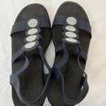 Skechers Wedge Cali Rumble On Camp Glam Luxe Vegan Sandals Navy Size 9.5 Photo 5