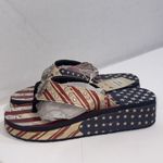 Montana West  Wedge American Flag Rhinestone Women’s Patriotic Flip Flops Size 10 Photo 4