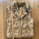 Faux Fur Vest SZ M/L Brown Tan Mob Wife Fury Fuzzy Pockets Size M Photo 7