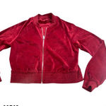 Guess Y2K RED VELOUR LOGO VINTAGE ZIP UP TRACK JACKET SMALL/MEDIUM Photo 0