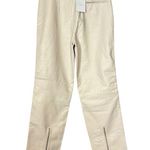 L'Academie L'Academia Off White Leather Pants MEDIUM Tapered Moto Biker Designer $498 NEW Photo 8