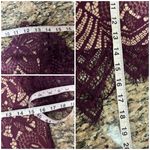 EXPRESS Y2K Crochet Lace Crop Top Burgundy XS Witchy Goth Grunge Vampy Moto Photo 5