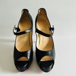 Christian Louboutin Zeppa Peep Toe Mary Jane Pumps Black Leather Size 40 5" Heel Photo 1