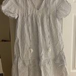 Vineyard Vines Pintucked flutter sleeve striped dress in color moonshine size 00 Photo 0