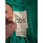 COS Women Kelly Green Shirt Dress Collared Button Up Midi Flowy Pockets Size 12 Photo 4