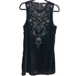 Ecote NWT ‎ Jasmina Velvet Embellished Mini Shift Dress Black M Photo 5