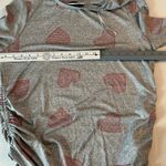 Cozy Gray Live and Lace Heart Print Women's Sweater 3/4 ruched sleeves size L Size L Photo 5