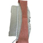 Lulus Oversized Chunky Knit Crewneck Bown Tan Striped Sweater Small Pink Photo 7