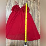 Rampage  Y2K Ruffle Rose Red Slip Lace Dress Large Coquette Valentines Babydoll Photo 6
