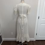 Vtg Sz 5 Maxi Dress Empire Waist Prairie Boho Peasant Lace Tiered Cottagecore Photo 6