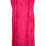SPENSER JEREMY Pink Floral Print Silk Maxi Dress Sheath Evening Formal Size 12 Photo 0