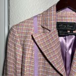 VINTAGE Terry Lewis • Tweed Blazer Jacket • Purple Yellow Green • Lined • Small Photo 6