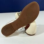 Tory Burch Phoebe Flat Thong Elba Tumbled Leather Ivory Sandals Size 8M Photo 7