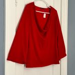 525 America  cashmere blend sweater size medium cherry red cowl neck wide sleeve Photo 2