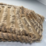 Belle Fare The Lenzen Rex Rabbit Fur Vest 0/S Wool Knit Fringe & Pockets Beige Tan Size undefined Photo 9