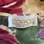 Vintage Escapades Vibrant Floral Cream Silk Slip Dress, No Tag, Size Large or XL Red Photo 7