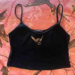 Brandy Melville rare black embroidered gold angel cami Photo 7