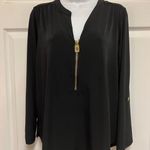 Michael Kors Black Long Sleeved Dog Tag Blouse Photo 1