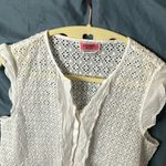 Kate Spade : White Cotton Blend Embroidered Eyelet Sleeveless Top- M Photo 8