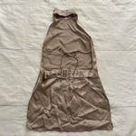 High neck backless gold satin micro mini dress size small Photo 5