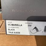 Vince Camuto Womens Black Suede Metallic Mirror Thong Heeled Dress Sandal Size 6 Photo 3