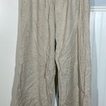 Sundays khaki hemp cotton cropped wide leg trouser pant size small coastal Photo 0