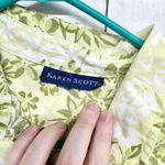 Karen Scott  Shirt Women Chest 40" Floral Collared Button Front 3/4 Sleeve Blouse Photo 1