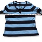 Nautica Y2K Jeans Blue Striped Lace Up Top, Women's Size L Photo 6