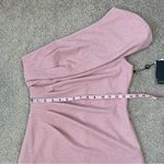 Adrianna Papell  Metallic Knit Draped Gown Rose Pink 4 Photo 11