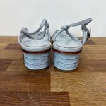 J. McLaughlin  Womens‎ Sandals 8.5 Blue Strappy Kitten Heel NEW Reptile Heel Solid Photo 4