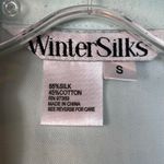 WinterSilks Women's Light Blue Silk Cotton Long Sleeve Top Size S Photo 4