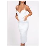 NWT Heiress Beverly Hills White Satin Corset Midi Dress Size Large Photo 1