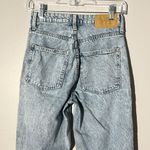&denim high waist stone washed distressed straight leg loose fit denim jeans 25 Blue Photo 3