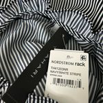 T Tahari  Navy and White Stripe Button Down Blouse Large NWT Photo 1